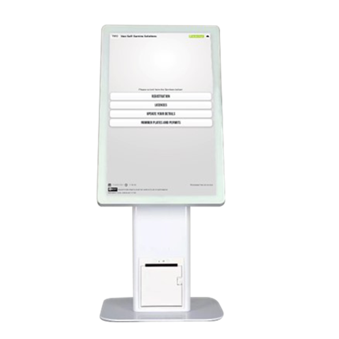 QRight desktop touchscreen ticketing kiosk