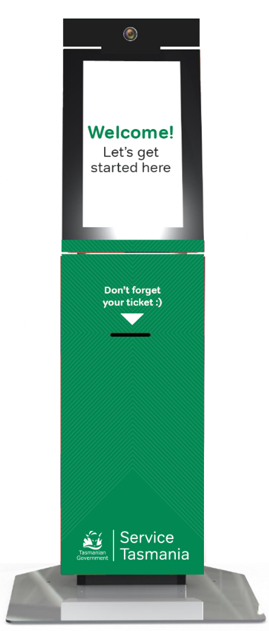 Green branded NEO series kiosk