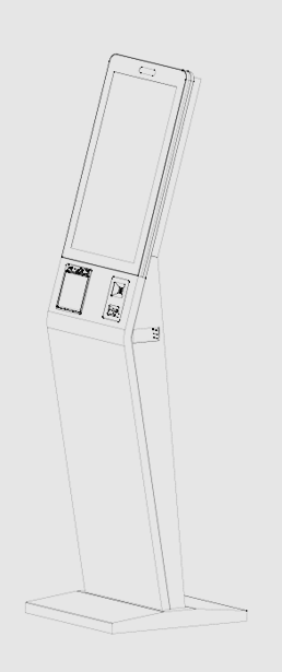 Q-PRO freestanding kiosk hardware drawing
